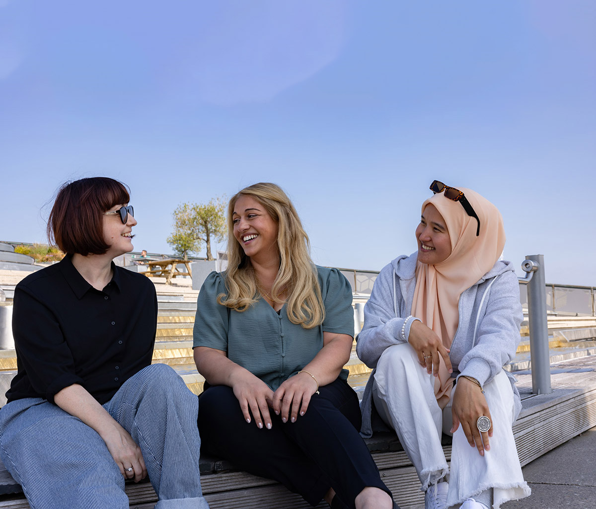 Women conversing